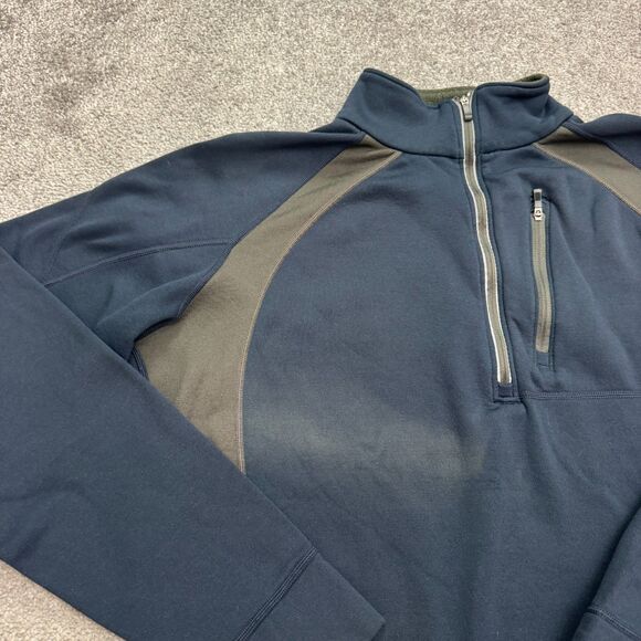 REI Co-Op Fleece 1/4 Zip Jacket Mens Large Blue Gray Outdoor Hiking Trekking - Picture 7 of 16